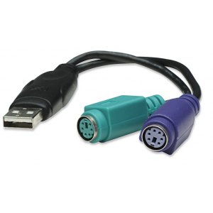 Konwerter Adapter USB na 2x PS/2 Klawiatura Mysz Manhattan