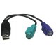 Przejściówka z USB do 2x PS2 Mysz i Klawiatura Manhattan 179027