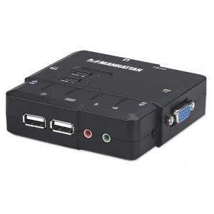 Przełącznik KVM VGA/USB 2x1 2-Portowy z Audio/Mic