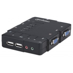 Przełącznik KVM VGA/USB 4x1 4-Portowy z Audio/Mic