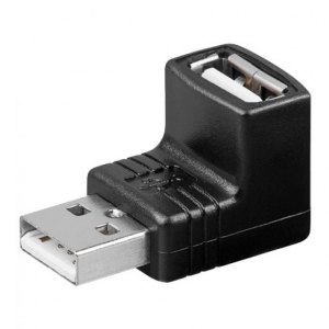 Adapter Kątowy USB 2.0 AM-AF Wtyk-Gniazdo 90st. Czarny