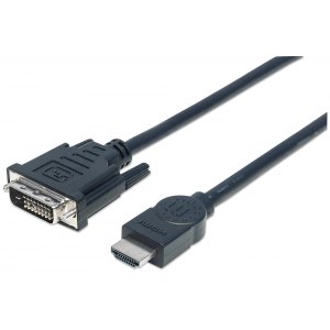 Kabel HDMI na DVI-D 24+1 Dual Link M/M 1.8m Czarny