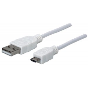 KABEL USB A-MicroB M/M 1,0m USB2.0 Hi-Speed biały