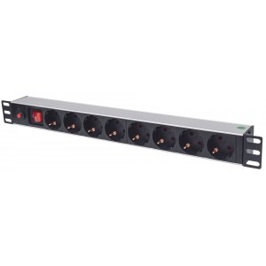 LISTWA ZASILAJĄCA RACK 19 X8 1U SCHUKO 3M BEZPIECZNIK