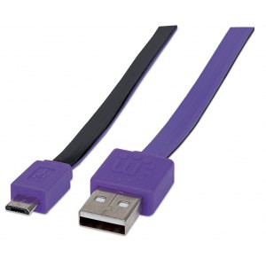 KABEL USB 2.0 A-B MICRO M/M 1M CZARNO-FIOLETOWY HI-SPEED