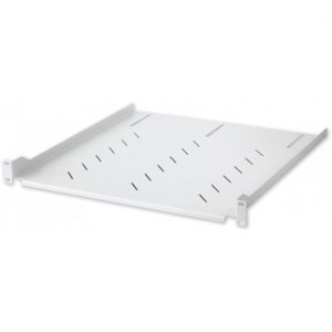 Półka 1U 470mm rack 19, 4 pkt mocowania, perforowana, szara