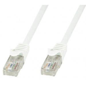 KABEL KROSOWY PATCHCORD U/UTP CAT6 10M BIAŁY 100% MIEDŹ