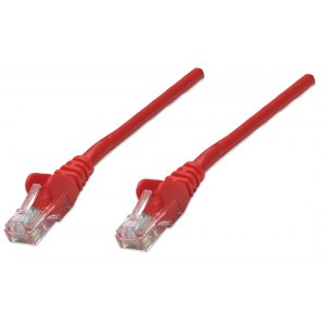 PATCH CORD CAT5E UTP 10M CZERWONY 100% MIEDŹ