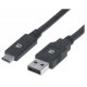 Kabel USB-C - USB-A 2m do szybkiego ładowania i transmisji Manhattan 354974