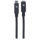 KABEL USB 3.1 GEN2 C-C M/F 50CM CZARNY SUPERSPEED+ USB