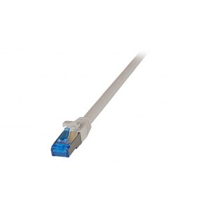 Patchcord SFTP 0,15m Cat6a Superflex szary na kablu Cat7