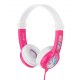 BuddyPhones Connect Pink, BP-CO-PINK-01-K - Słuchawki dla dzieci 3+ z Ograniczeniem Głośności  85dB  oraz Wtykiem BuddyJack