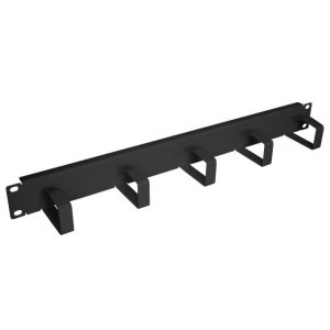 Organizer kabli do szaf Rack 19  1U 5 uchwytów, metal czarny