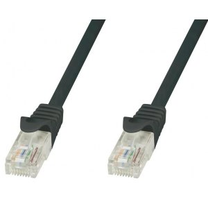 Patch cord Cat5e UTP 0,5m czarny CCA