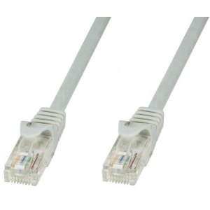 Patch cord Cat5e UTP 1m szary CCA