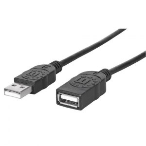 KABEL USB 2.0 A-A M/F 1.8M CZARNY HI-SPEED USB-A/USB-A