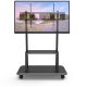 Techly 105582 - Stojak mobilny TV LED/LCD 55-120 - widok od fronu z wyświetlaczem
