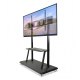 Techly 105582 - Mobilny stojak TV LCD/LCD 55-120 150kg - widok z lewej strony z wyświetlaczem