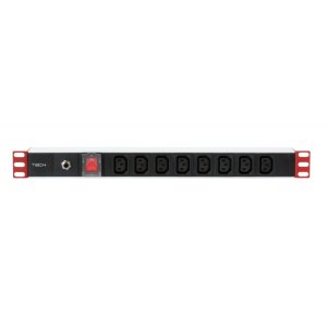 Listwa Zasilająca PDU Rack 1U 230V/10A 8x C13 Kabel 2m