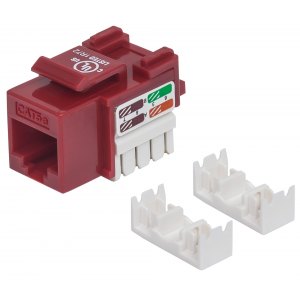 Moduł Keystone RJ45 UTP Cat5e Czerwony Punch-Down