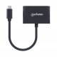 Manhattan 153454 - Karta Sieciowa Adapter USB-C na RJ45 Gigabit Ethernet z Portem USB-C Power Delivery  PD 