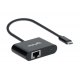 Manhattan 153454 - Karta Sieciowa Adapter USB-C na RJ45 Gigabit Ethernet z Portem USB-C Power Delivery  PD 