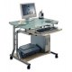 Biurko Techly ICA-TB 3791A - Szklane biurko komputerowe, mobilne