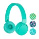 BuddyPhones POP Turquoise, BT-BP-POP-TURQ - Bezprzewodowe Słuchawki Bluetooth BT dla Nastolatków z Ograniczeniem Głośności do 85