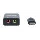 Manhattan 153317 - Karta dźwiekowa USB - porty audio oraz złącze USB-C