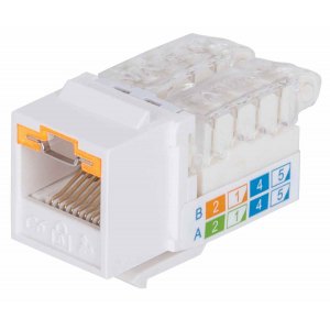 Moduł Keystone RJ45 Cat6 UTP z funkcją blokady portu, biały