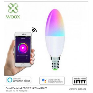 Woox R9075 Smart Żarówka WiFi LED RGB+CCT 5W E14