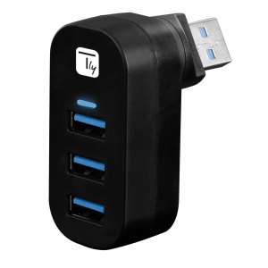 3-Portowy Mini Hub USB 3.0 z Obrotowym Wtykiem USB