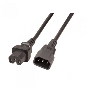 Przedłużacz Kabel Zasilający C14 na C15 2m Czarny