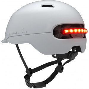 Smart Kask Miejski Livall C20 LED/SOS Biały Roz. L 57-61cm