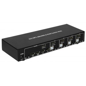 Przełącznik KVM DisplayPort/USB 4x1 4K*30Hz z Hubem USB 2.0