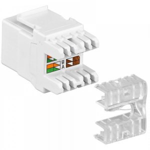 Moduł Keystone RJ45 Cat5e, UTP, LSA, biały