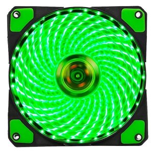 Wentylator 12cm Gaming 33x LED Zielony 4+3 Pin Molex