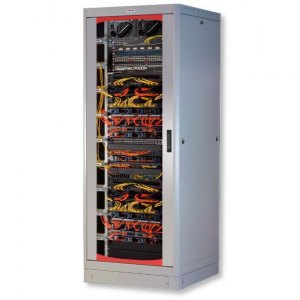 Szafa Rack 19 42U 600x600 drzwi szklane cokół