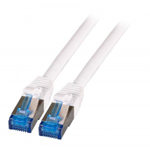 Patchcord SFTP 10m Cat6a Superflex biały na kablu Cat7