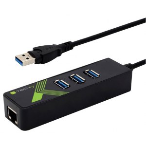 Karta Sieciowa Adapter USB 3.0 na Gigabit RJ45 Hub 3x USB