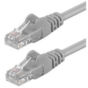 Patchcord Cat6 UTP 100% miedź 0,3m szary