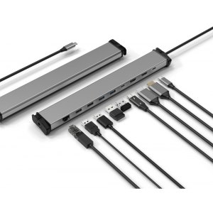 Stacja Dokująca USB-C do HDMI, USB-C, PD, USB-A, RJ45 Techly