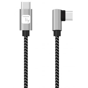 Kabel USB 2.0 Typ-C USB-C Kątowy M/M 1m 3A w Oplocie