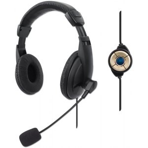 Zamknięte Słuchawki USB Stereo z Mikrofonem Regulacja Audio