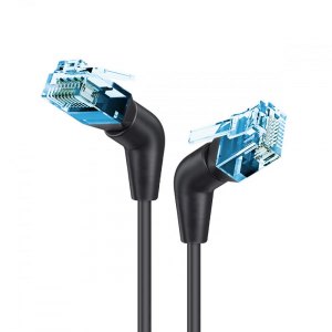 Patchcord Cat6a UTP 0,5m 100% miedź obrotowy kątowy slim