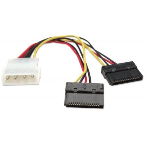 Kabel Adapter Zasilania Molex 4Pin do 2x SATA 15cm
