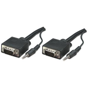 Kabel SVGA HD15-HD15 M/M z audio Jack 3.5mm 1.8m czarny