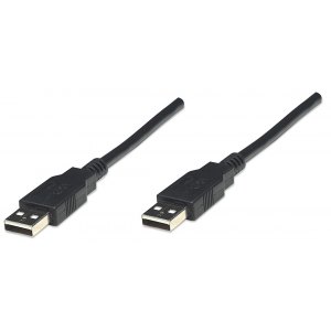 Kabel USB 2.0 AM-AM 1.8m Czarny Ekranowany Manhattan