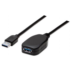 PRZEDŁUŻACZ KABEL SUPERSPEED USB 3.0 A-A M/F AKTYWNY CZARNY