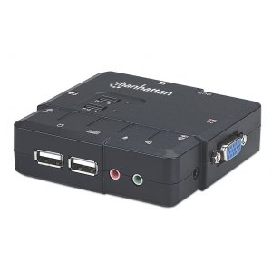 Przełącznik KVM VGA/USB 2x1 2-Portowy z Audio/Mic